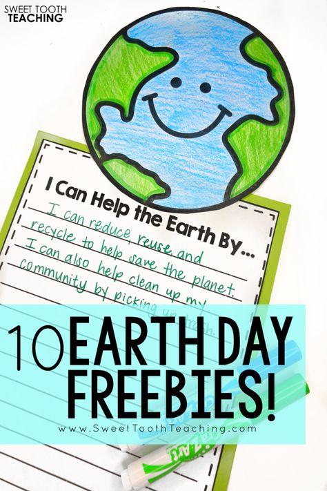 10 FREE Earth day lessons and printables for K-5th grade classrooms! Help your students get a better understanding of WHY we need to protect our earth with these free printables, crafts, and writing templates! #ElementaryActivities #EarthDayFreebies #EarthDayLesson Earth Template Free Printable, Free Earth Day Activities, Earth Day Stem, Earth Day Ideas, Earth Day Facts, Preschool Displays, All About Earth, Recycling Activities, April Activities