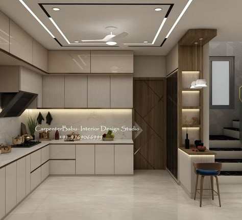 High Gloss Laminate Kitchen, Small Kitchen False Ceiling Design, Small Kitchen Ceiling Design, False Ceiling Design Kitchen, Kitchen False Ceiling Design Modern, Old Kitchen Renovation, Kitchen False Ceiling Design, Acrylic Kitchen Cabinets, Luxurious Kitchens