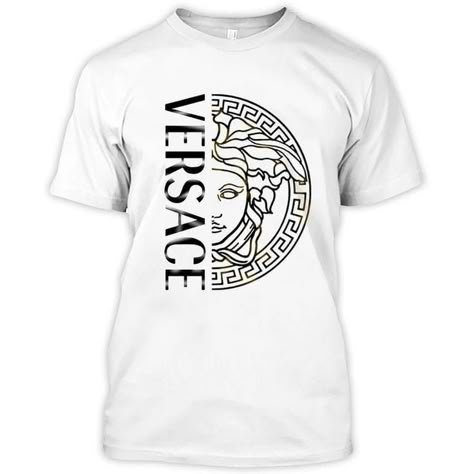 Versace Logo Art, Versace Tshirt, Versace T Shirt, Gucci T Shirt, Versace Logo, Kurti Embroidery Design, Tshirt For Men, Versace Shirt, Logo Art