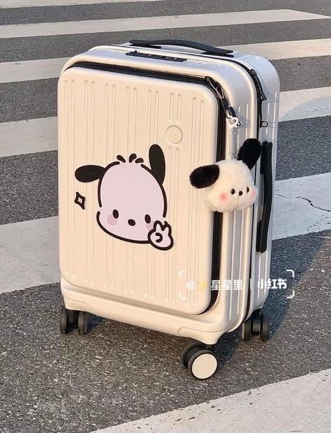 Koper Aesthetic, Pochacco Things, Pochacco Stuff, Cute Suitcases, Cute Luggage, Stationary School, Cute Stationary, Cute School Supplies, Hello Kitty Items