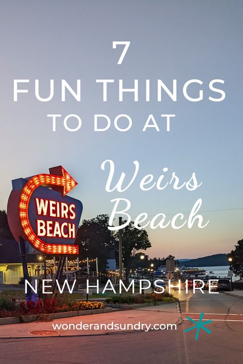 Capture a bit of old Americana at New Hampshire's Weirs Beach on beautiful Lake Winnipesaukee. From classic arcades to a tour on a historic ride on the MS Mount Washington, to swimming and taking a walk along the boardwalk, there's something for everyone at Weirs Beach. Check out the post, written by a native to the area, complete with a helpful map on Wonder & Sundry! Rye Beach New Hampshire, Weirs Beach New Hampshire, Lake Winnipesaukee Things To Do, Laconia New Hampshire, Hampton Beach New Hampshire, Fall Foliage Trips, Rye Beach, Hampton Beach, Lake Winnipesaukee