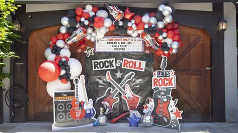 Rock N Roll Party Ideas Decor, Rock N Roll Birthday Party, Rock N Roll Decor, Rock And Roll Theme Party, Star Themed Party, Rock N Roll Birthday, Rock And Roll Theme, Rock And Roll Birthday Party, Rock Birthday