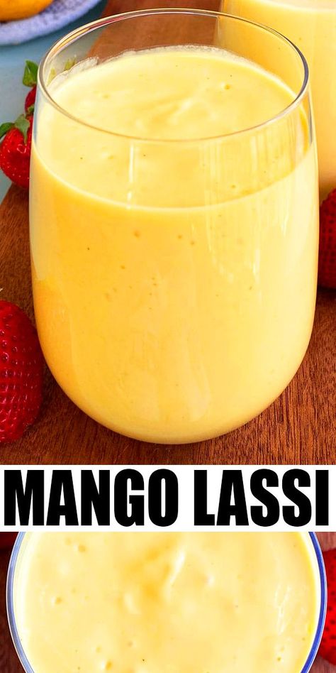 Quick and easy MANGO LASSI recipe, homemade with simple ingredients in 10 minutes. This refreshing Indian drink is full of mango pulp or puree, yogurt, cardamom. From CakeWhiz Mango Pulp Recipes, Mango Lassi Recipe, Crockpot Drinks, Pulp Recipes, Mango Lassi Recipes, Lassi Recipe, Pulp Recipe, Indian Mango, Happy Hour Food