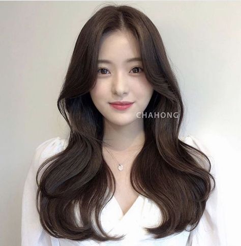 Chahong Hair, Perm Ideas, Korean Perm, Korean Long Hair, Perm Hair, Korean Hair Color, Hair Inspiration Long, Hairstyle Idea, Korean Hair