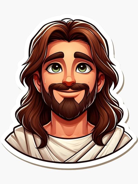 "Jesus Christ cartoon" Sticker for Sale by CelestiaCraftCo | Redbubble Cartoon Jesus, Jesus Christ Illustration, Sticker Drawing, Jesus Cartoon, God Sticker, Jesus Drawings, Religious Illustration, Mary And Jesus, Cartoon Stickers