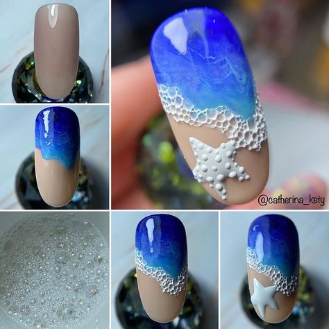 Sea Nail Art, Palm Tree Nail Art, Nail Art Printer, Mermaid Nail Art, Summer Nails Colors Designs, Beach Nail Art, Beach Nail Designs, Sea Nails, Nail Art Designs Images