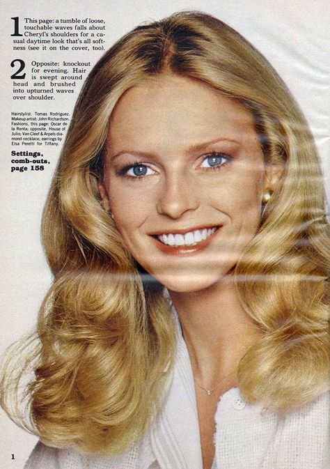 Good Housekeeping - February, 1978 Cheryl Ladd 1976 Hairstyles, 1977 Hairstyles, 1978 Hairstyles, Cheryl Ladd 1970s, Janecore Aesthetic, 1970 Hairstyles, 1970s Beauty, 1970's Hair, 1970s Models