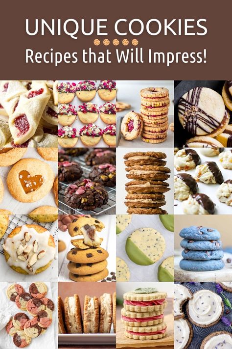 Tired of making the same old cookie recipes? Give your next bake sale or cookie exchange a wow factor with these 35 unique cookie recipes. Pretty Cookies Aesthetic, Bake Sale Chocolate Chip Cookies, Impressive Baked Goods, Interesting Cookies Recipes, Special Occasion Cookies, Best Large Cookie Recipes, Bake Sale Cookie Recipes, Fancy Wedding Cookies, Taste Of Home Cookie Recipes