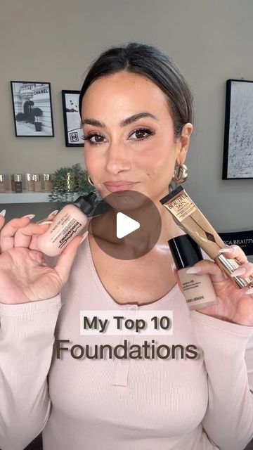 Rebecca Dutton - Pro Makeup Artist on Instagram: "Top 10 foundations in my kit 🤍 love a skin like natural looking finish. What do you think to this line up? I found it hard choosing between them, my top 5 are my absolute faves that I reach for most with clients. Let me know your faves… 🫶🏻  @hauslabs Triclone Skin Tech Foundation  @diorbeauty Forever Skin Glow Foundation  @itcosmeticsuki Full Coverage CC Cream  @narsissist Sheer Glow Foundation  @armanibeauty Luminous Silk  Nars Light Reflecting Foundation  Charlotte Tilbury Beautiful Skin  Mac Face and Body  @lorealparis True Match Foundation  Nars Radiant Longwear Foundation   . . . . . #cosmetics #makeuplover #foundation #makeupaddict #makeupprofessional #professionalmakeupartist #promakeupartist #promakeup #professionalmua #naturalbe Flawless Foundation Application Tutorial, How To Match Foundation To Your Skin, Nars Radiant Longwear Foundation, Best Makeup Foundation, Top 10 Foundations, Makeup Forever Foundation, Nars Light Reflecting Foundation, Best Full Coverage Foundation, Foundation Nars