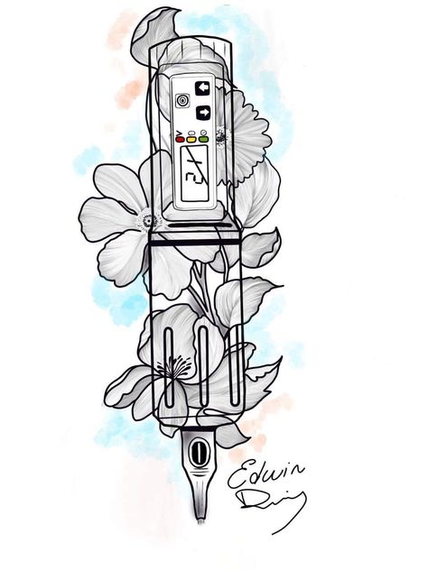 Tattoo Machine Drawing Design, Time Is Now Tattoo, Tattoo Machine Tattoo Design, Tattoo Pen Machine Drawing, Tattoo Machine Logo, Realistic Tattoo Ideas, Tattoo Machine Drawing, Tattoo Machine Art, Tattoo Machine Design