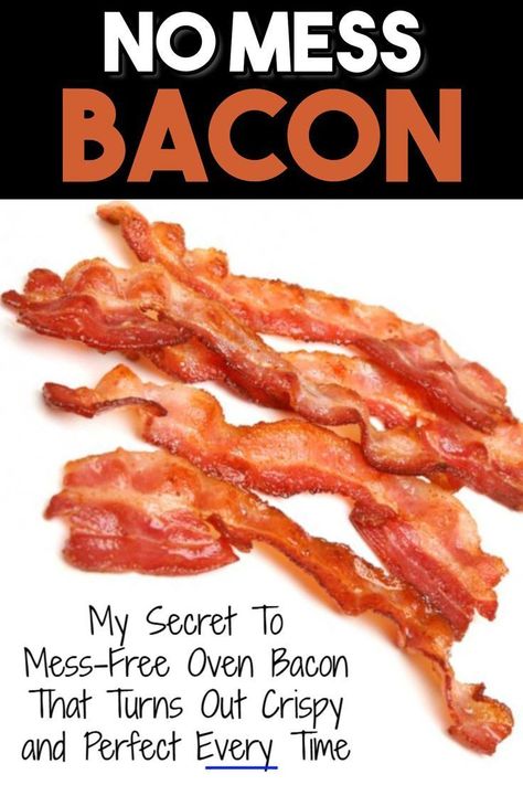 How To Cook Bacon Without The Mess, Easy Ways To Cook Bacon, Easiest Way To Cook Bacon, Easy Way To Cook Bacon, How To Cook Bacon In Oven, How To Cook Bacon, Easy Cold Meals, Easy Large Group Meals, Ways To Cook Bacon