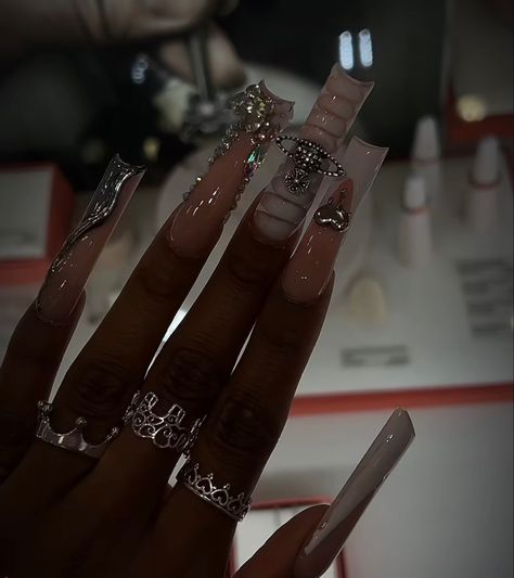 Punk Nails, Hard Nails, Colored Acrylic Nails, Short Square Acrylic Nails, Exotic Nails, Long Acrylic Nails Coffin, Acrylic Nails Coffin Pink, Unique Acrylic Nails, Long Square Acrylic Nails