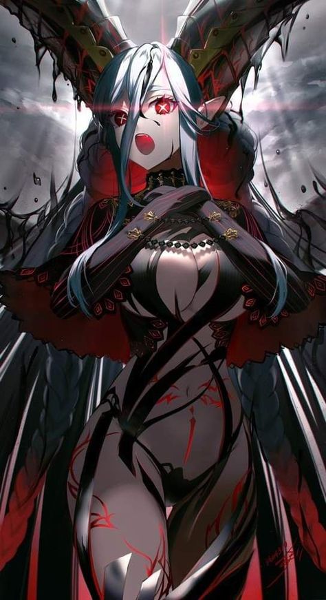 Tiamat Dragon, Skull Girls, Demon Girl, Fate Anime Series, Arte Fantasy, 영감을 주는 캐릭터, Red Eyes, Art Anime, Dark Anime