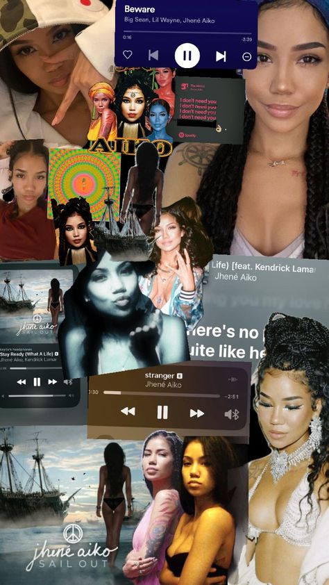 wait cuzs why is this so slay likere Jhene Aiko Homescreen, Jhene Aiko Collage Wallpaper, Jene Aiko, Beware Big Sean, Album Covers Jhene Aiko, Jhene Aiko Album, Teen Wallpaper, Jhené Aiko, Trippy Iphone Wallpaper