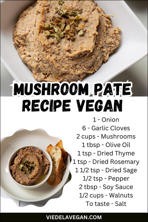 Vegan Mushroom Pâté Recipe Mushroom Pate Jamie Oliver, Vegetable Pate Recipe, Vegan Mushroom Pate Recipe, Gf Appetizers, Mushroom Pate, Vegan Pate, Xmas Recipes, Pate Recipes, Autoimmune Paleo Recipes