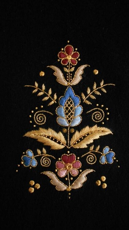 Jacobean Embroidery, Gold Work Embroidery, Hand Embroidery Patterns Flowers, Embroidery Neck Designs, Embroidery Motifs, Handwork Embroidery Design, Hand Embroidery Design Patterns, Crewel Embroidery, Gold Work