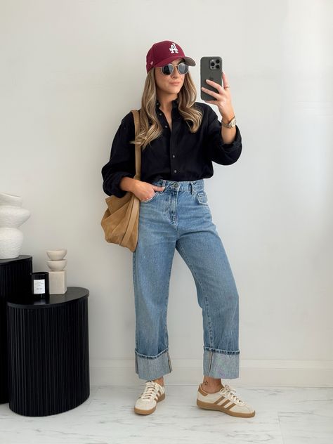 Turned-up straight jeans curated on LTK Cuffed Jeans Outfit, Stovepipe Jeans, Japan Outfits, Cuffed Jeans, Jeans Outfit, Jean Outfits, Denim Fashion, Straight Jeans, Business Casual