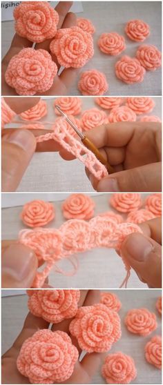 Beginner Haken, Learning Crochet, Crochet Roses, Crochet Rose Pattern, Crochet Flowers Free Pattern, Fun Crochet, Pola Sulam, Crochet Flower Tutorial, Fun Crochet Projects