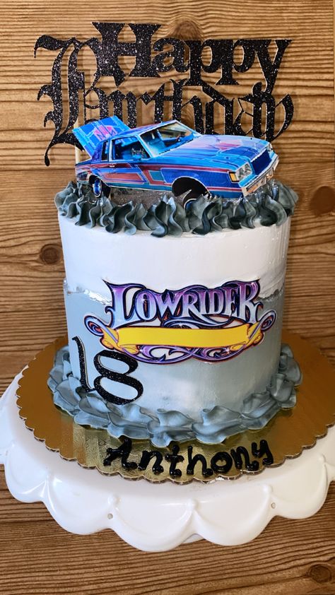 Lowrider Low Rider Cake Ideas, Lowrider Cake Ideas, Lowrider Birthday Theme, Low Rider Cake, Lowrider Decorations, Homies Theme Party, Lowrider Birthday Cake, Lowrider Birthday Party, Bandana Birthday Cake