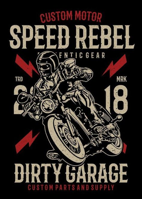 Motorcycle Tshirts, Vintage Motorcycles, Vintage Tshirts, Metal Posters Design, Custom Clothes, Vintage Cars, Metal Posters, Funny Tshirts, Poster Print