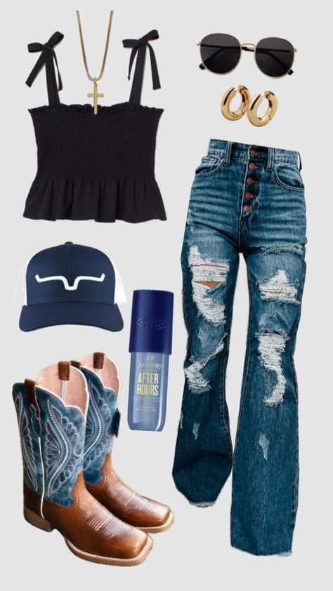 Clothes And Accessories, Outfits Summer, Cowboy, Boots, Blue, Clothes