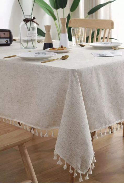 Home Decorative Table Cloth Linen Lace Tablecloth Rectangular Dining Table Cover Table Cloths Obrus Tafelkleed Mantel Mesa Nappe Taplak Meja Crochet, Decoration Buffet, Dining Table Cloth, Banquet Decorations, Tassels Decor, Mesa Exterior, Kitchen Dinning, Tablecloth Fabric, Square Dining Tables