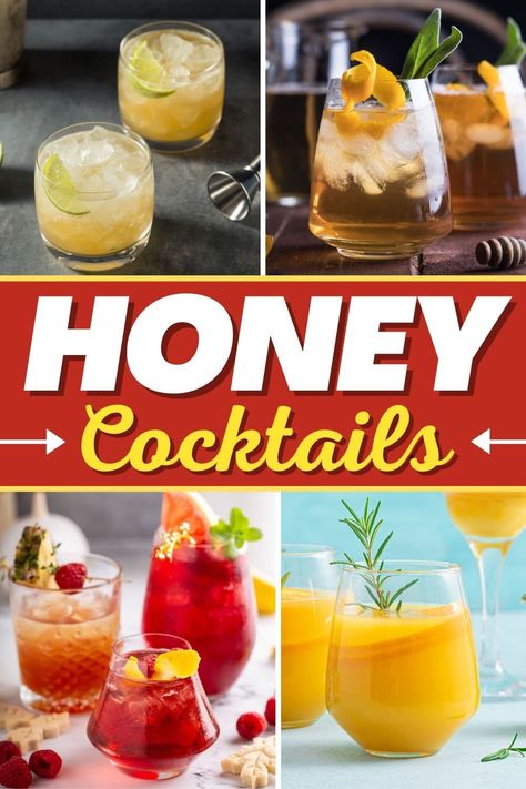 Honey Bear Drink, Honey Beverage Recipes, Honey Rum Cocktails, Honey Margarita Recipe, Honey Drinks Alcohol, Honey Liquor Cocktails, Honey Vodka Cocktails, Honey Drink Recipe, Bees Knees Cocktail Recipe