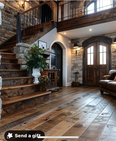 Barn Style House Plans, Dream Life House, Stair Case, Rustic Home Design, Wooden Floors, Barn Style House, Dream House Rooms, Dream House Interior, Apartment Inspiration