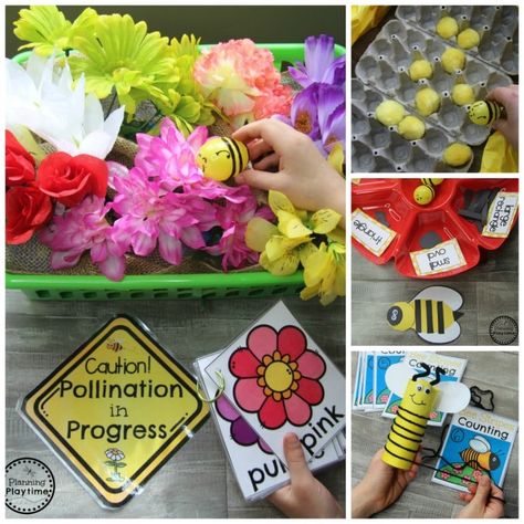 Dramatic Play Bees - Planning Playtime Bee Dramatic Play, Bee Information, Honey Bee Life Cycle, Pollinating Flowers, Play Preschool, Bee Life Cycle, Honeybee Art, Insects Preschool, Aa School