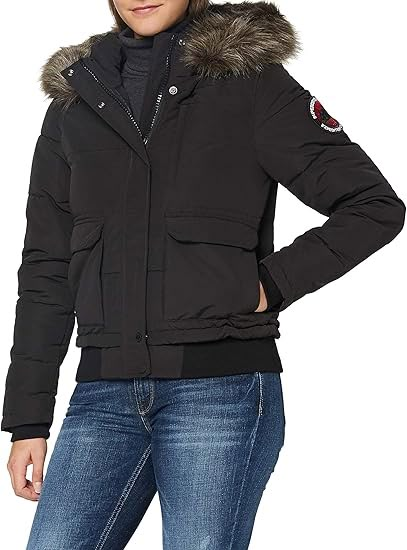 Superdry Womens Everest Bomber Jacket, Zip And Popper Fastening Black Size 12 at Amazon Women's Coats Shop Fur Hood Jacket, Hood Jacket, Superdry Women, Fur Hood, Womens Fleece, Trending Fashion, Lightweight Jacket, Black Coat, Cute Casual Outfits