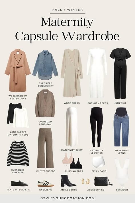 Maternity Minimalist Wardrobe, Fall Maternity Capsule Wardrobe, Pregnant Capsule Wardrobe, Maternity Capsule Wardrobe Fall Winter, Maternity Wardrobe Capsule, Pregnant Fashion Winter, Fall/winter Maternity Fashion, Capsule Maternity Wardrobe, Maternity Fashion Winter