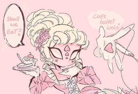 My Spider sona, 🍰🎀Webie Antoinette🎀🍰 She’s only around before and after tea time and can always have her cake and eat it too✨🎀✨… | Instagram Ballerina Spidersona, Eating Cake Drawing, Spider Sona Ideas, Spider Anthro, Spider Oc Design, Oc Design Ideas Inspiration, Spider Fursona, Pink Spidersona, Cute Spider Art