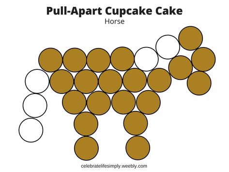 Horse Cupcake Cake Template, Horse Party Cake Ideas, Animal Cupcake Cakes Pull Apart, Horse Party Cupcakes, Spirit Bday Party Ideas, Cupcake Horse Cake, Horse Pull Apart Cupcakes, Horse Cupcake Cake Pull Apart, Horse Party Food Ideas