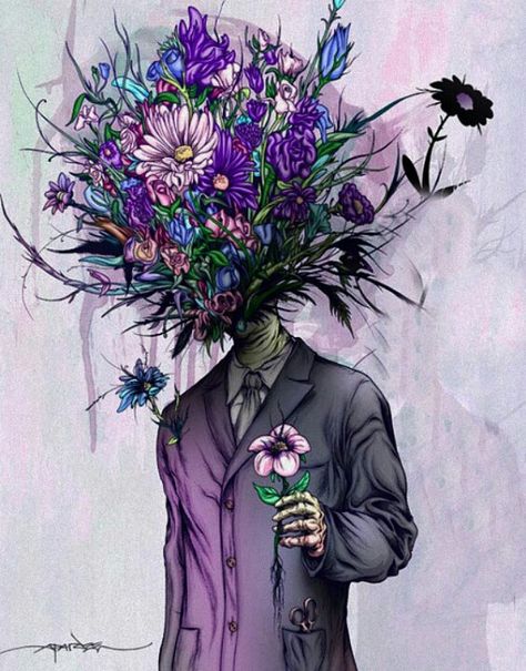 Alex paradee;; well ello I brought y'ou flowers Alex Pardee Art, Cermanic Ideas, Object Head, Alex Pardee, Ralph Steadman, The Sky Is Falling, The Used, Dope Art, A Drawing