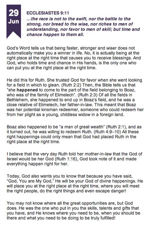 6/29/14- ECCLESIASTES 9:11 #widow #single #hope #relationship This meant that Boaz was Ruth's potential kinsman redeemer, someone who could redeem her from her plight as a young, childless widow in a foreign land. …the race is not to the swift, nor the battle to the strong, nor bread to the wise, nor riches to men of understanding, nor favor to men of skill; but time and chance happen to them all. Kinsman Redeemer, Morning Encouragement, Ecclesiastes 9, Study Plans, Bible Study Plans, Bible Scripture, The Race, The Battle, Bible Scriptures