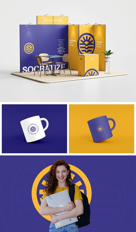 Socratize | Academy(Institute) Visual Identity on Behance Academy Branding Design, Academy Branding, University Branding, Moodboard Red, School Branding, Academy Logo, Visual Identity Design, Embroidered Canvas, Graphic Design Lessons