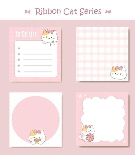 Kawaii Notepad Template, Kawaii Printables Templates, Kawaii Printables, Kawaii Notebook, Memo Pad Design, Kawaii Planner, Note Pad Design, Scrapbook Printing, Packaging Ideas Business