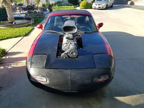 1990 Miata with a Supercharged Ford V8 Fallbrook California, Modded Cars, Mazda Mx 5 Miata, Ford V8, Mx 5 Miata, Mazda Mx5 Miata, Engine Swap, Mazda Mx 5, Rear End