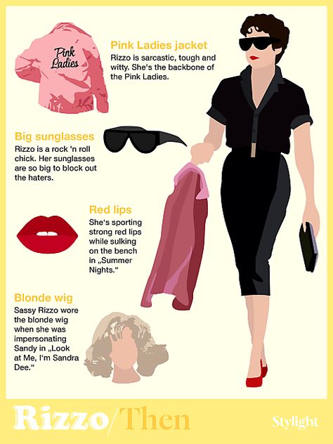 40th anniversary of Grease, reimagining as millennials | Stylight Rizzo Grease, Grease Aesthetic, Pink Lady Costume, Pink Ladies Grease, Grease Outfits, Grease Lightning, Grease Party, Grease 1978, Grease Costumes