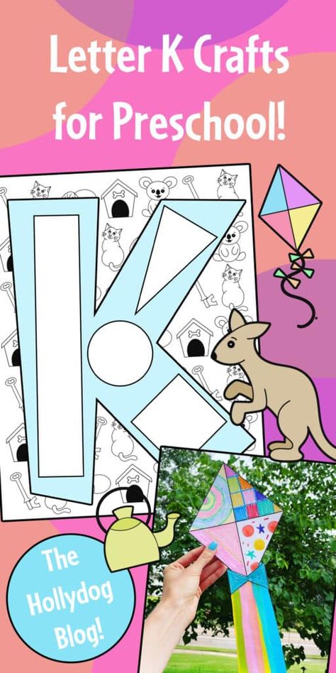 Letter K Handprint Craft, Letter K Craft, Letter K Words, K Is For Kite, K Craft, Kite Template, Letter K Crafts, Printable Cutouts, Kite Craft