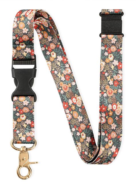 INNObeta Lanyard for Keys, Neck Breakaway Lanyard for Women Men, Quick Release Safety Detachable Lanyards for Id Badges- Dark Flower Clip Keychain, Lanyard For Keys, Keychain Lanyard, Key Lanyard, Dark Flowers, Quick Release Buckle, Id Badge, Understated Elegance, Quick Release