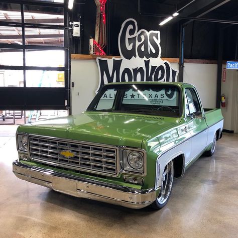 Remember our C10 build?! We bought it back at SEMA 2017 and now you can see it for yourself in our merch store! • • • • • #gasmonkeygarage… Gas Monkey Garage Cars, Richard Rawlings, Custom Classic Cars, Monkey Garage, Gas Monkey Garage, Gas Monkey, Merch Store, Chevy Trucks, Monkeys