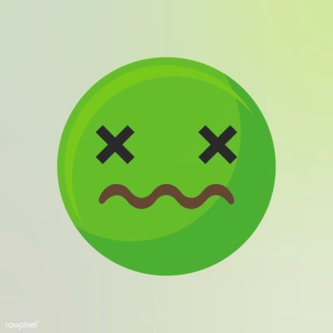 Sick face emoticon symbol vector | premium image by rawpixel.com / NingZk V. Sick Face, Sick Emoji, Surprised Emoji, Green Emoji, Disgusted Face, Kiss Face, Hbd Quotes, Laughing Face, Emoji Symbols