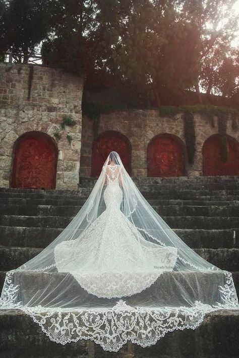 Charro Wedding, Veils Cathedral, Long Veil Wedding, Cathedral Wedding Veils, Cathedral Wedding, Fancy Wedding Dresses, Wedding Dress With Veil, Long Veil, Fancy Wedding