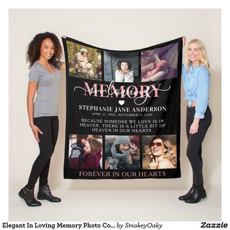 Memory Blanket, Keepsake Gifts, Losing A Loved One, Crafts To Make And Sell, Edge Stitch, Loving Memory, Photo Memories, Photo Blanket, Memorial Keepsakes