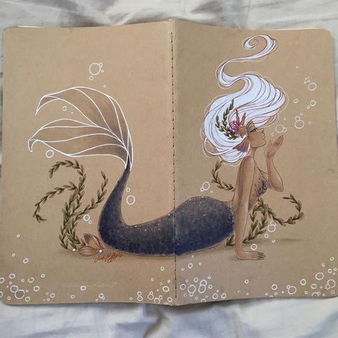 Mermaid Drawings, Mermaid Tattoo, Mermaid Tattoos, Mermaids And Mermen, Arte Sketchbook, Mermaid Art, A Mermaid, Kraken, Art Drawing