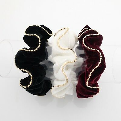 velvet scrunchies set golden chain trim hair scrunchie pack Trim Hair, Girls Hair Bows Diy, Diy Hair Scrunchies, Bun Hair Piece, Women's Hair Accessories, Women Hair Accessories, Velvet Scrunchie, Golden Chain, Velvet Hair