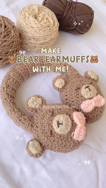 Crochet Headphone Case, Earmuffs Crochet, Crochet Earmuffs, Angel S, Instagram Edit, Beginner Crochet Tutorial, Crochet Design Pattern, Kawaii Crochet, Beginner Crochet Projects