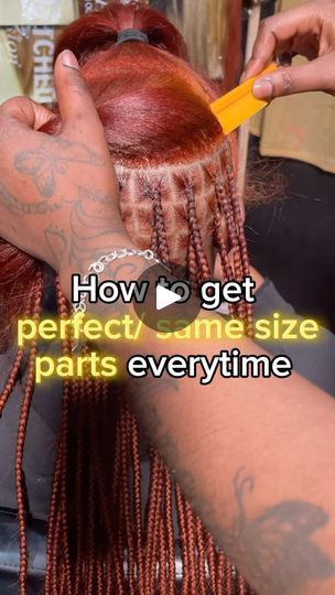 9.1M views · 425K reactions | How to get perfect/ same size parts everytime? ⬇️ 

Use your comb!!! It’s literally a parting tool 😂 the whole comb! 

I use the top end of the comb, the part most braiders ignore lol. It’s the perfect width to measure out the same size/ perfect parts for small knotless. 

Instead of just eyeing to keep the same size part all around your clients head, measure! You can literally put the comb at any spot in the part to make sure it’s the same width all the way around. The width of the comb will not change! 😂 Trust you’ll get the same size parts.

#baltimorebraider #baltimorehairstylist #dmvhairstylist #texasbraider #texashairstylist #houstonbraider #houstonhairstylist #atlbraider #atlhairstylist #miamibraider #neatbraids #cleanbraids #neatparts #slickfoundatio Box Braids Tutorial, Protective Style Braids, Small Knotless, Natural Hair Blowout, Puppy Room, Texas Hair, Braided Hair Tutorial, Natural Hair Tutorials, Hair Remedies For Growth