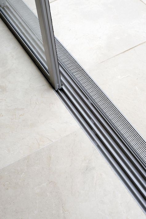 Threshold Drainage | Stormtech Door Thresholds, Linear Drain, Sliding Door Track, Casa Country, Exterior Front Doors, House Deck, House Outside Design, Floor Drains, Contemporary House Design